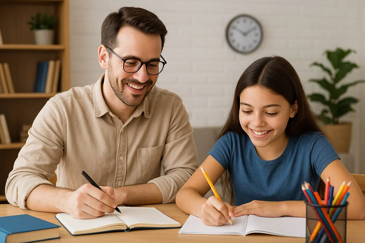 Experienced home tutor in Dubai guiding a student through a difficult math problem, fostering understanding and academic growth. This image highlights personalized learning with private tutors in Dubai.