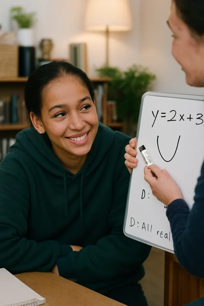 An IGCSE Maths teacher in Dubai helping a student build confidence through effective and clear exam preparation at home.