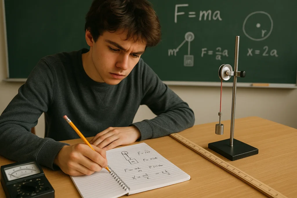 An IGCSE Physics home tutor in Dubai explains a complex diagram to a student, highlighting one-on-one attention for Cambridge Physics.