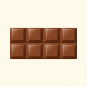 A chocolate bar divided into 8 equal pieces in a 2x4 grid